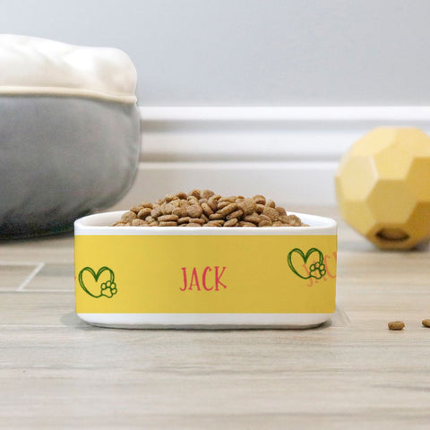 Image of Personalized Dog Name Summer Pet Bowl