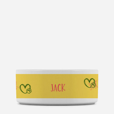 Image of Personalized Dog Name Summer Pet Bowl