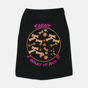 Treat, I Want It All !!! Dog Tank