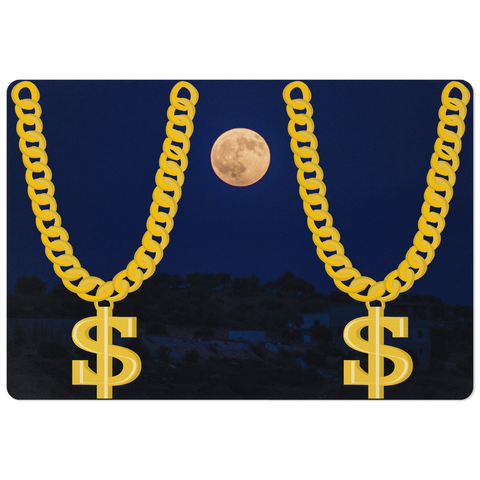 Image of Dollar Gold Chain and Space View Dog Placemats