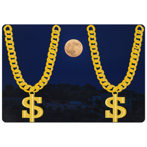 Dollar Gold Chain and Space View Dog Placemats